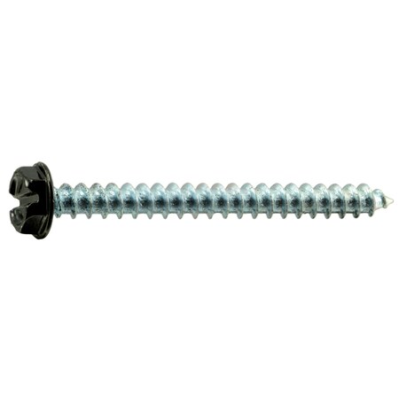 Midwest Fastener Sheet Metal Screw, #10 x 2 in, Painted Steel Hex Head Slotted Drive, 15 PK 37954